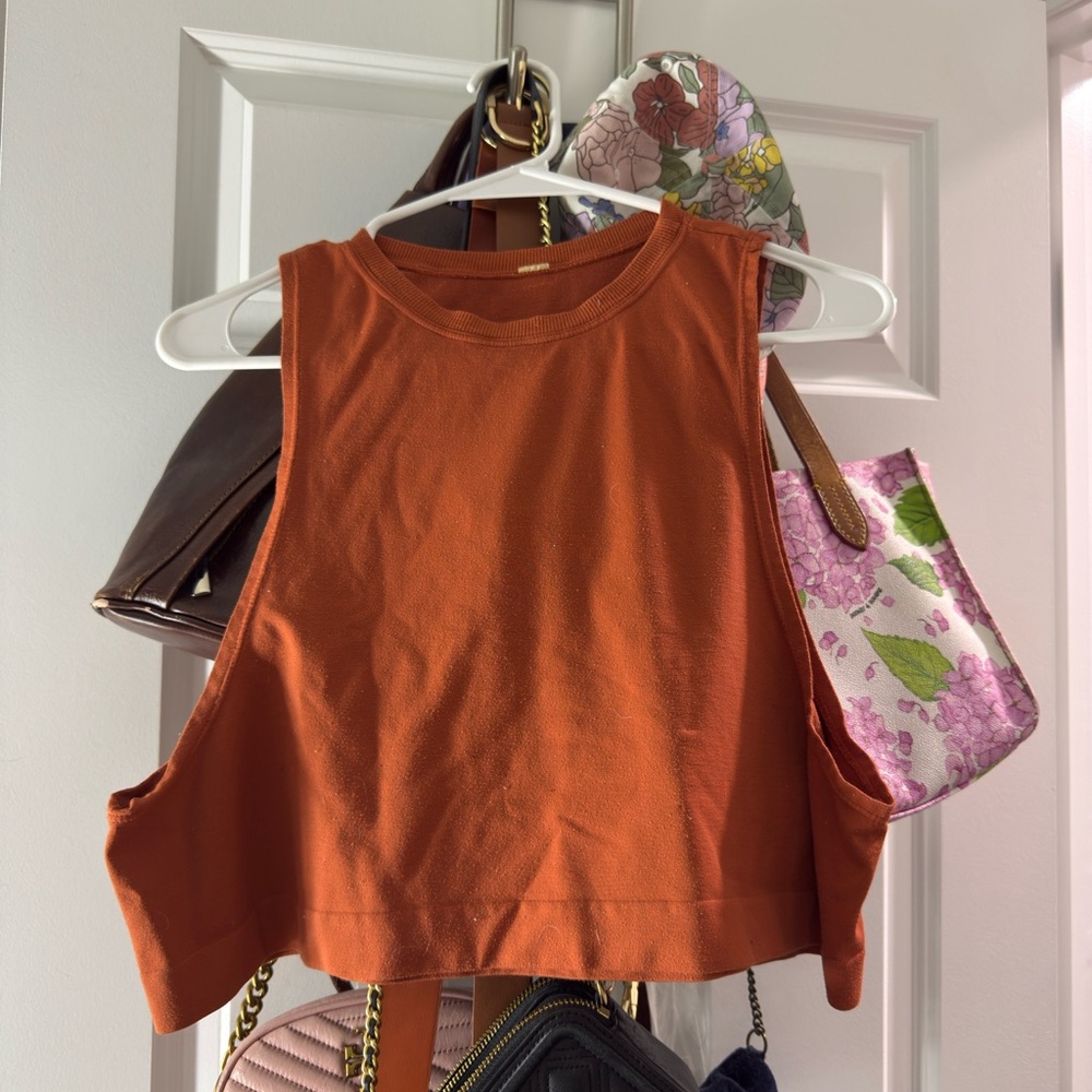 Women's Rust Sleeveless Crop Top